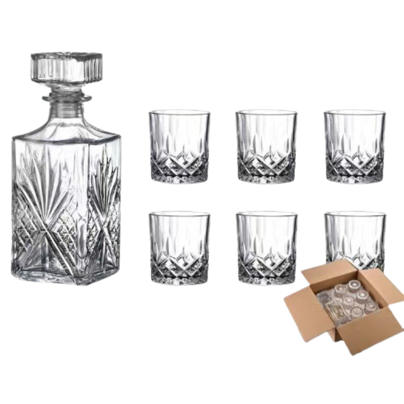 Avelena | RoyalPour - 7-teiliges Whiskey Dekanter Geschenkset