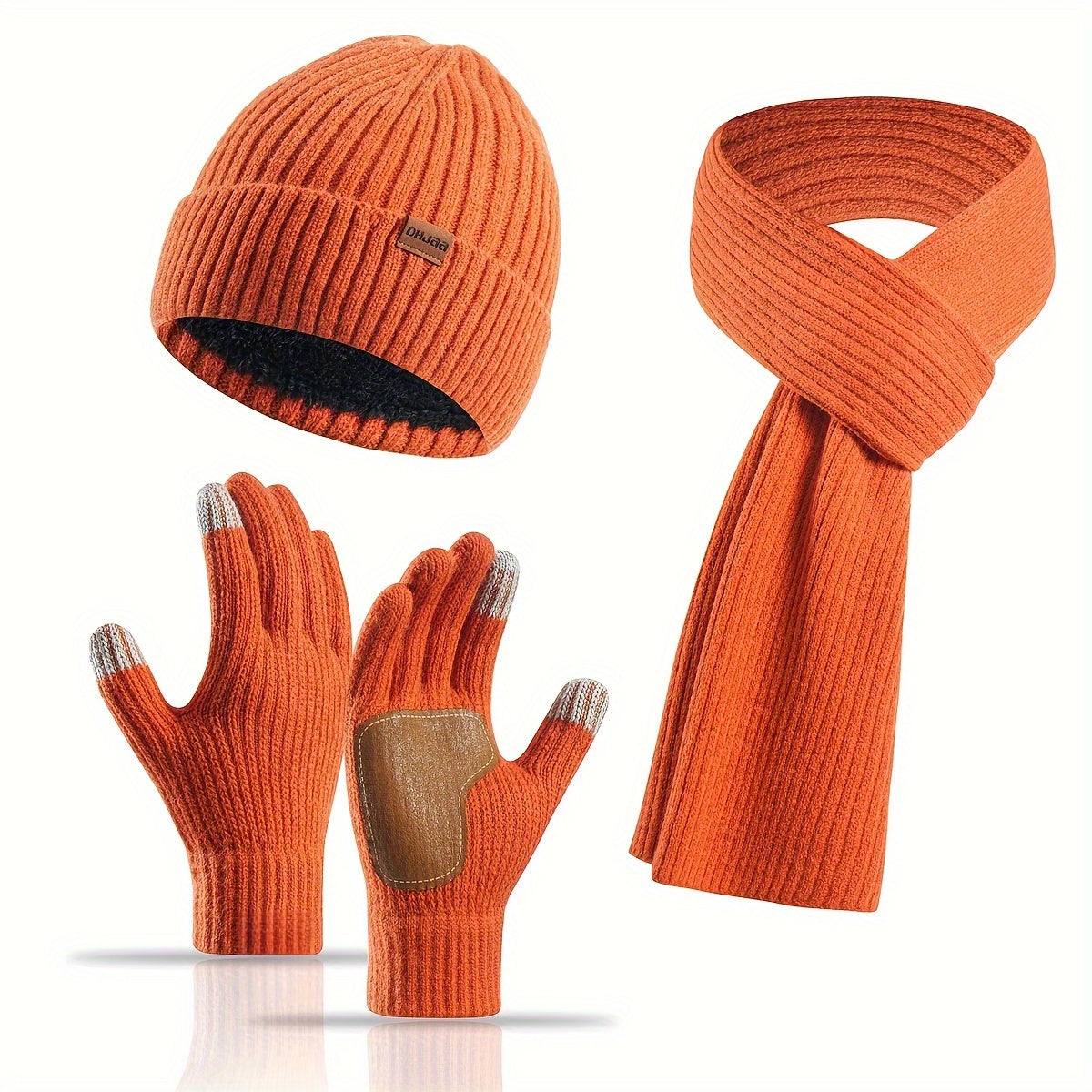 Avelena | Winter Komfort Set – Strickmütze, Schal und Handschuhe für Unisex