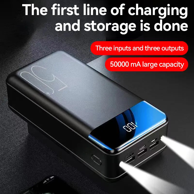 Avelena | 50000mAh große Kapazität Powerbank Mobiltelefon Super Schnelles Laden Mobiles Stromtablett Mobiler Computer Externer Stromversorgung
