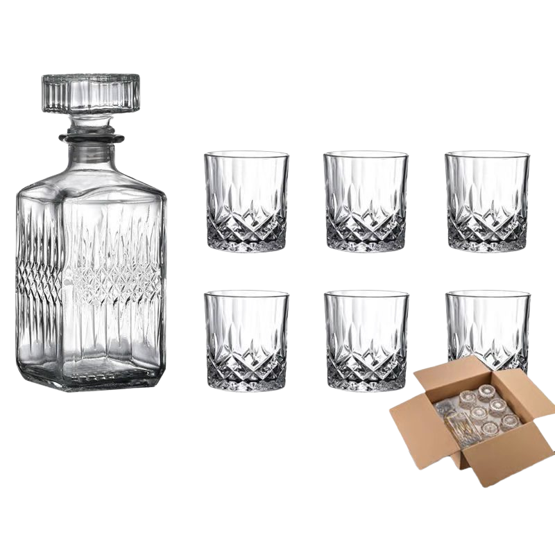 Avelena | RoyalPour - 7-teiliges Whiskey Dekanter Geschenkset