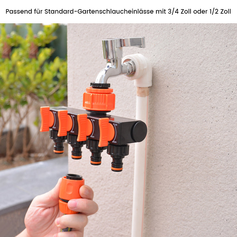 Avelena | Vierwege-Ventilumsteller für den Außenbereich mit Schalter