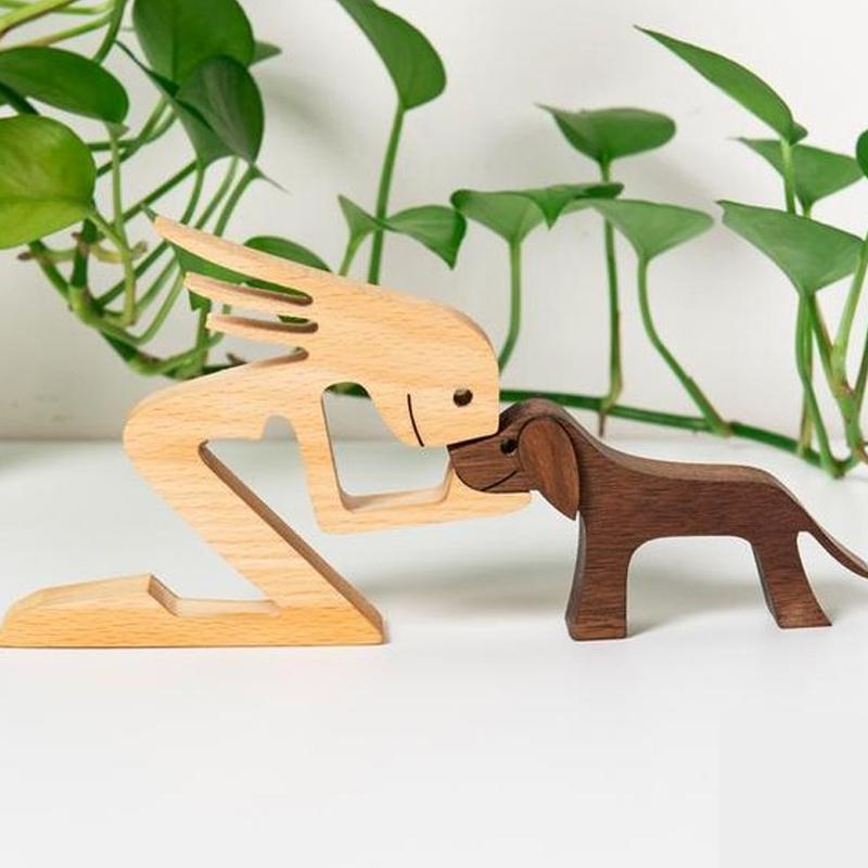Avelena | Tierliebhaber Holzskulptur Tischdekoration