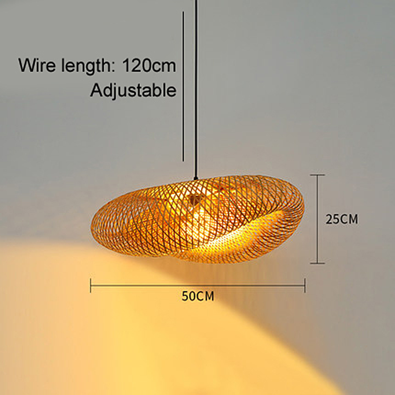 Avelena | Rattan Gewebtes Bambus -Pendellicht - Led - Licht