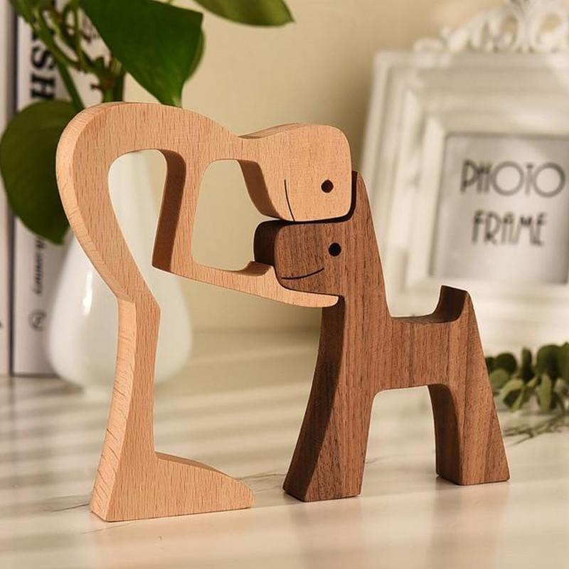 Avelena | Tierliebhaber Holzskulptur Tischdekoration