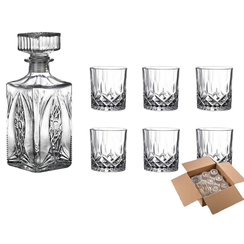 Avelena | RoyalPour - 7-teiliges Whiskey Dekanter Geschenkset