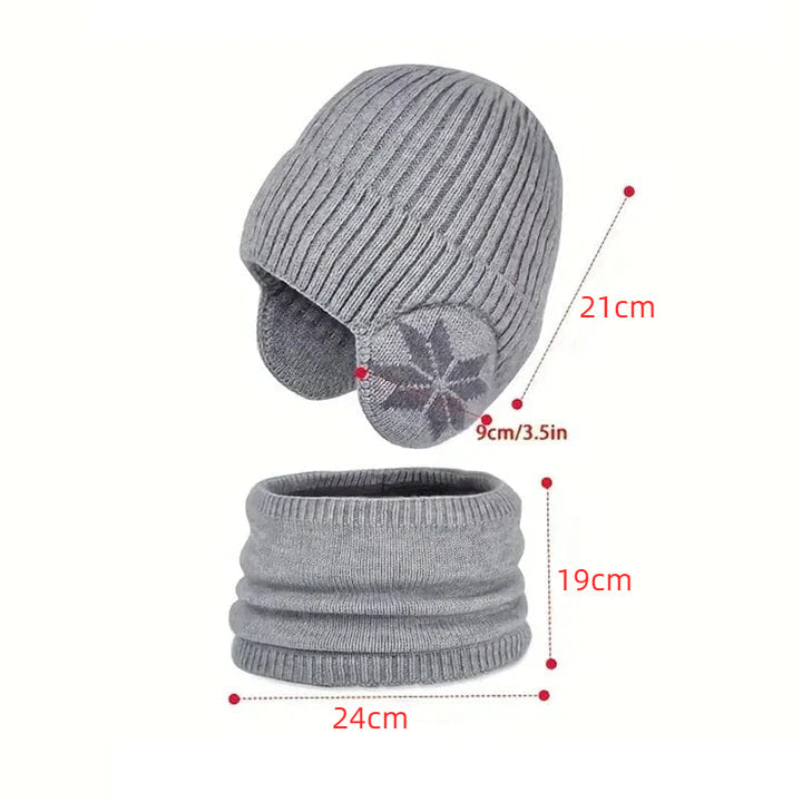Avelena | Winter Beanie Mütze Schal Sets Warme Strickmütze