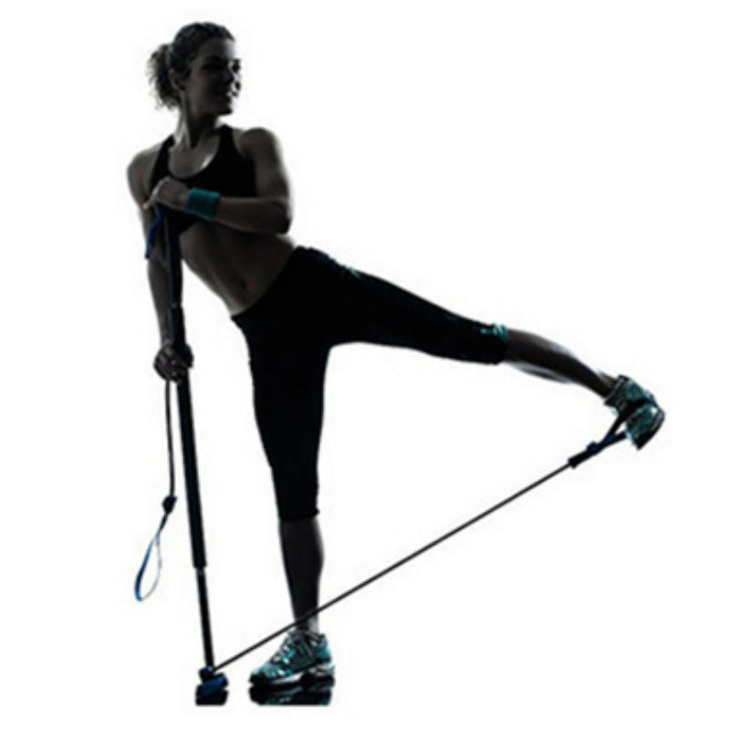 Avelena | 8-in-1 tragbares Pilates-Bar-Set mit Widerstandsband, Fußschlaufe, ideal für das Ganzkörper-Workout zu Hause, im Fitnessstudio, Gewichtheben