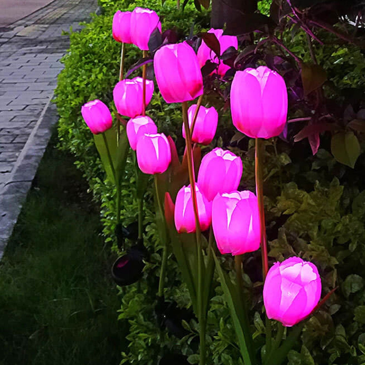 Avelena | Solar Tulpe Rasenlicht Außen Garten LED Tulpe Blumenlicht Bodenstecker Landschaftslicht