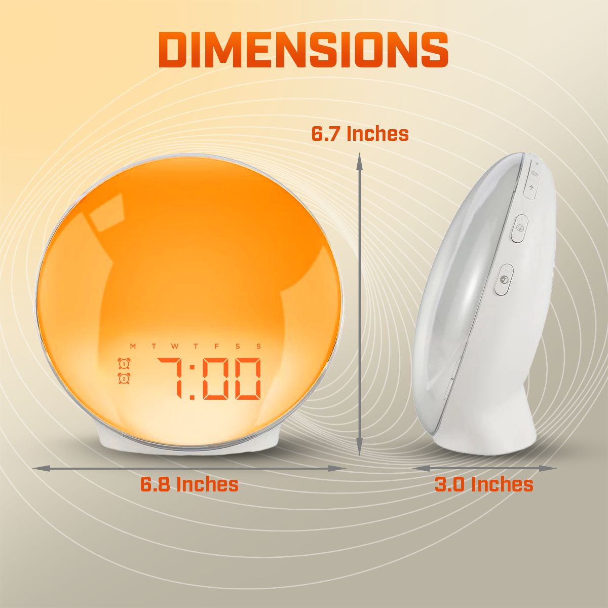 Avelena | Wake-Up Sun Lamp Clock | Gradual Sunrise Light & Customizable Sounds for Gentle Mornings