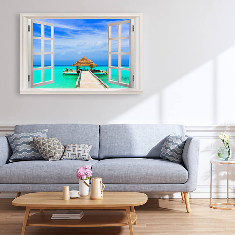Avelena | 3D-Fenster mit Aussicht Dekorativer Wandteppich