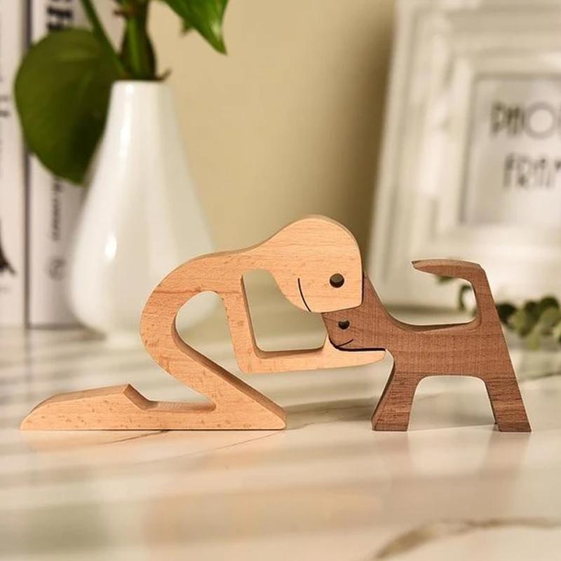 Avelena | Tierliebhaber Holzskulptur Tischdekoration