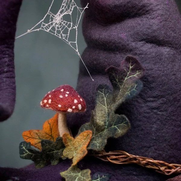 Avelena | Unisex Hexenhut für Halloween | Handgefertigt aus weichen Naturfasern | Verstellbare Größe | Atmungsaktiv