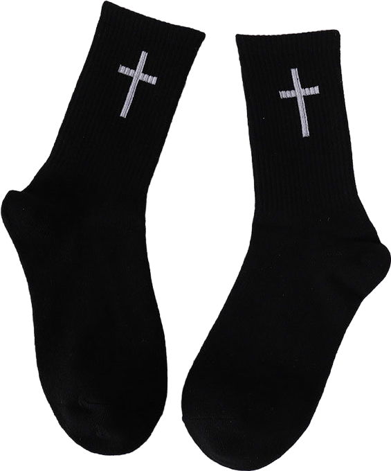 Avelena | Schwarze und weiße Kreuzsocken
