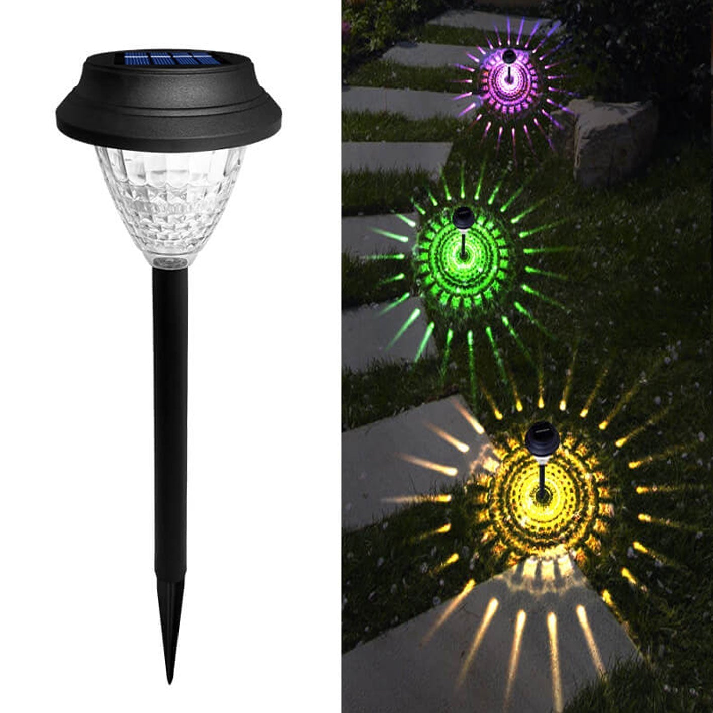 Avelena | Solar wasserdicht kreisförmig divergente Licht Schatten Design LED Außen Garten Dekorationslicht