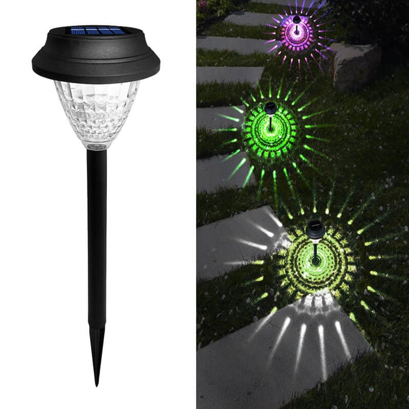 Avelena | Solar wasserdicht kreisförmig divergente Licht Schatten Design LED Außen Garten Dekorationslicht