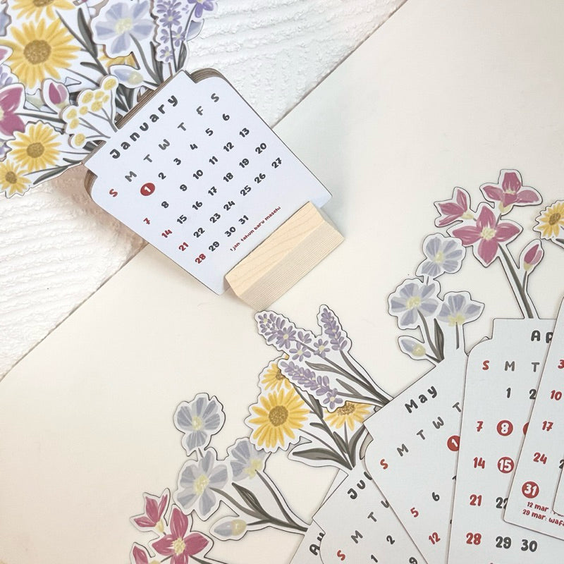 Avelena | 2024 Bloomy Flowers Tischkalender