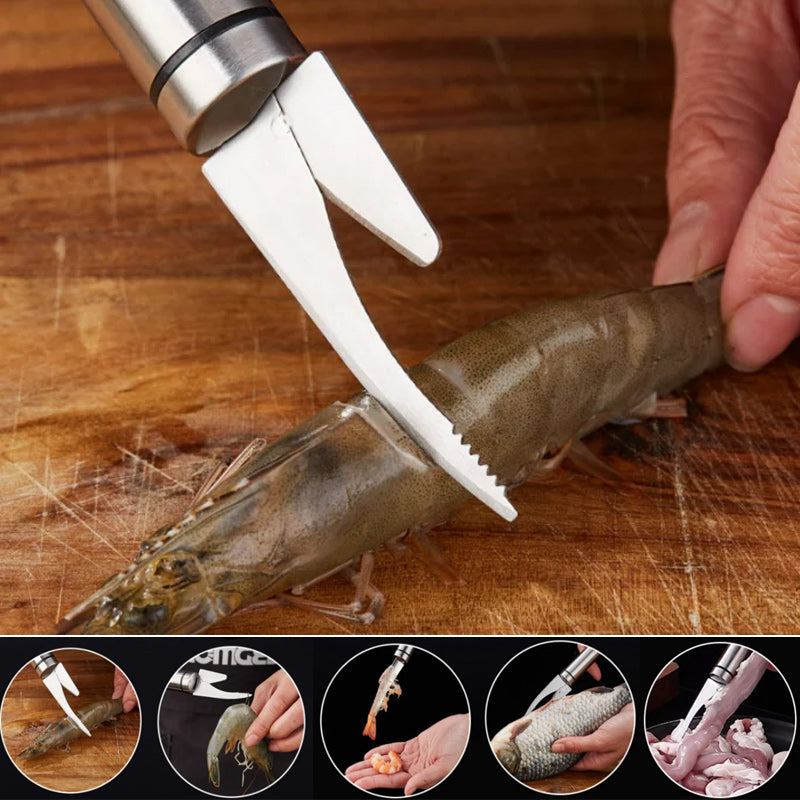 Avelena | 5 in 1 Multifunktionales Garnelenlinie Fischmaulmesser
