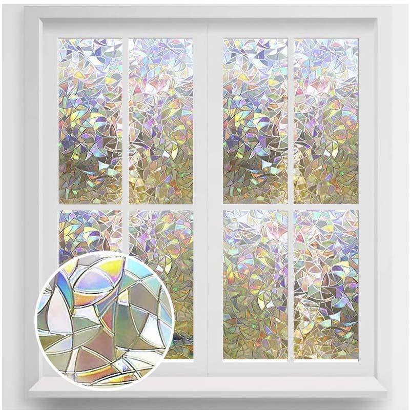 Avelena | 3D-Regenbogenfensterfolie - PVC-Brechung & kein Kleber