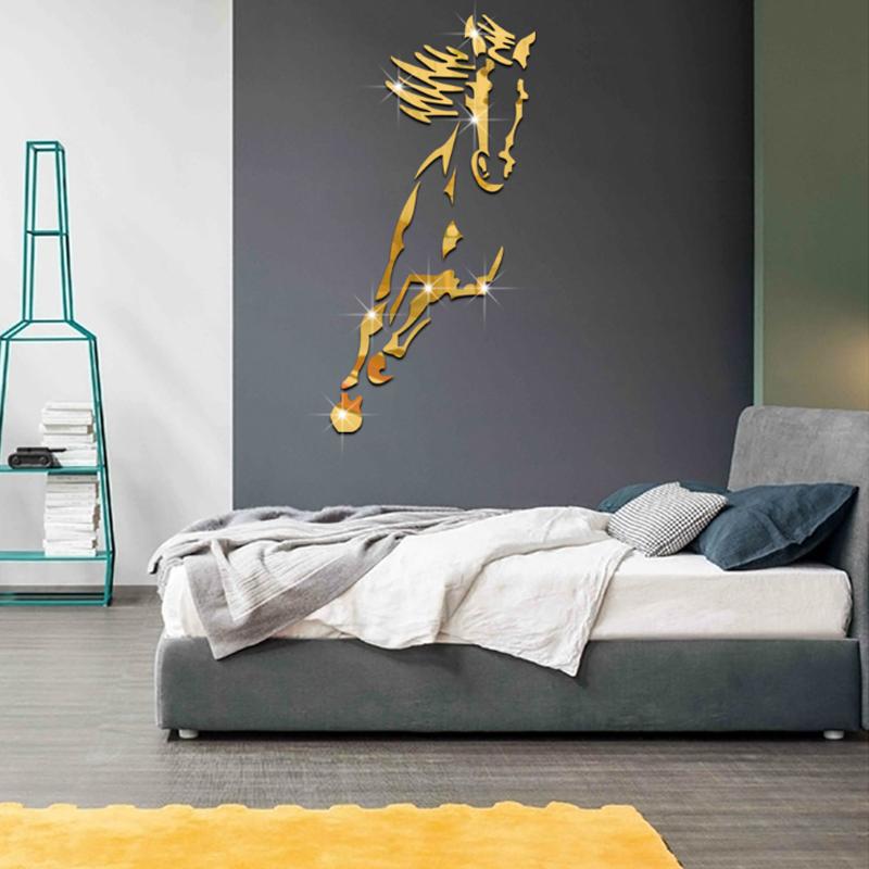 Avelena | 3D Acryl Moderner Spiegel-Pferd Wandaufkleber