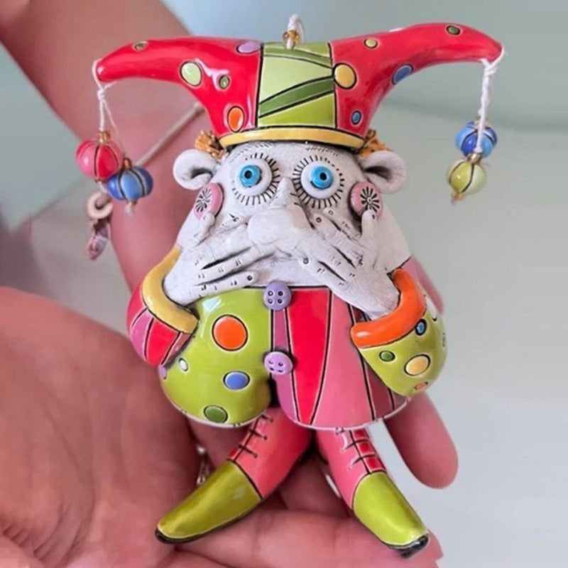 Avelena | Windspiel-Clown-Dekoration aus Kunstharz