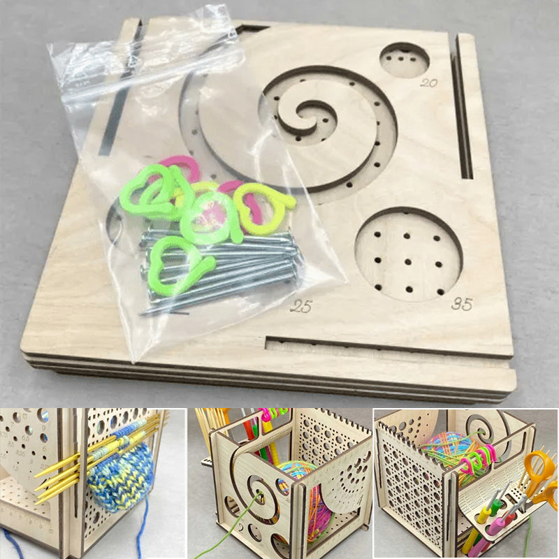 Avelena | All-in-One Holz Garnschale - Multifunktionales Strickwerkzeug