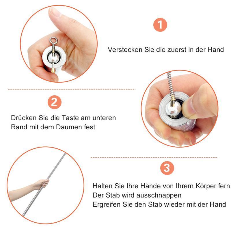 Avelena | Tragbare Metall Stab für Selbstverteidigung und Zauberkunst