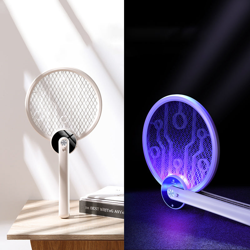 Avelena | Tragbarer faltbarer 2-in-1 elektrischer Moskito-Schläger mit ultravioletter Moskito-Fallenlampe, wiederaufladbares Design und dichtem Netz, für drinnen, draußen und im Büro
