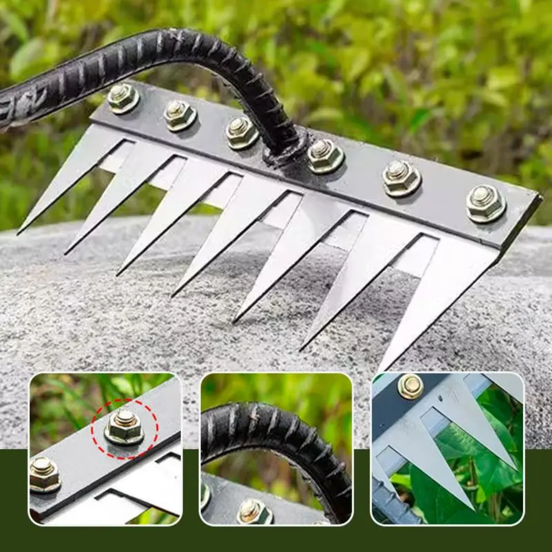 Avelena | Weed Rake | Ultra-durable steel teeth & ergonomic handle for effortless garden care