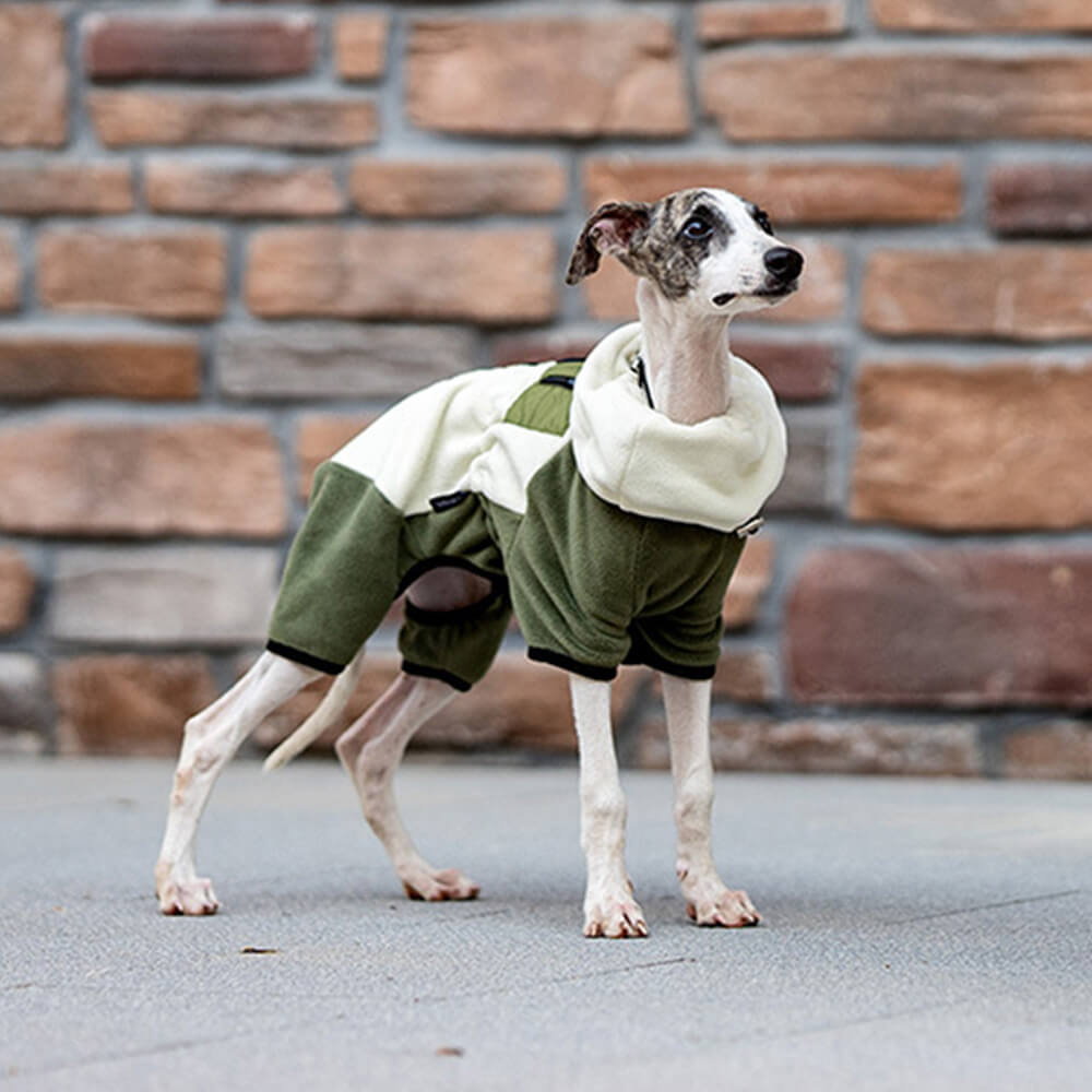 Avelena | Vollständiger Schutz Polar Fleece Hund Overall mit abnehmbarem Kragen