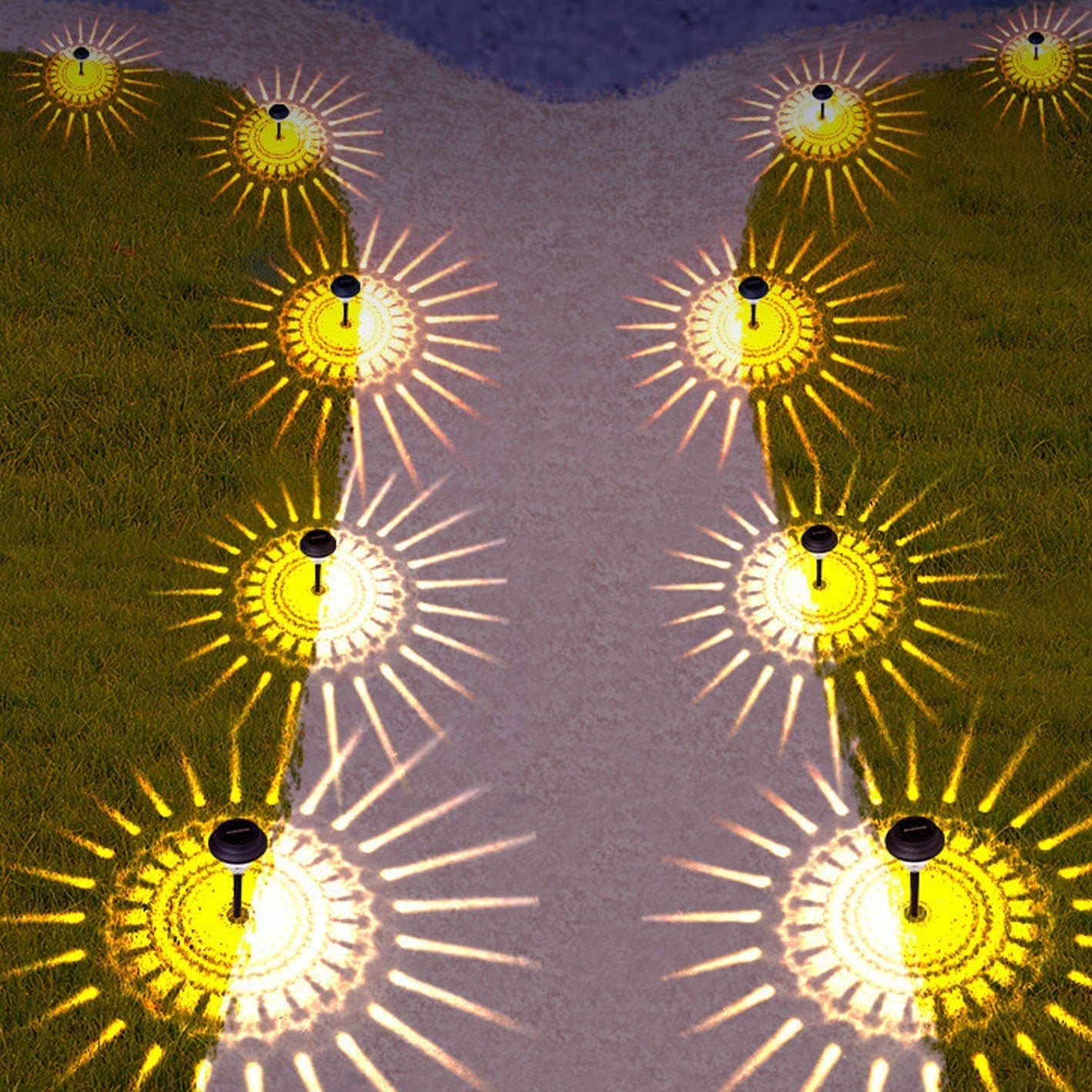 Avelena | Solar wasserdicht kreisförmig divergente Licht Schatten Design LED Außen Garten Dekorationslicht