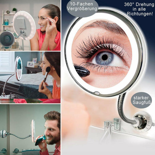 Avelena | Vergrößerung-Schminkspiegel mit Licht geeignet für Schminken mit hoher Genauigkeit