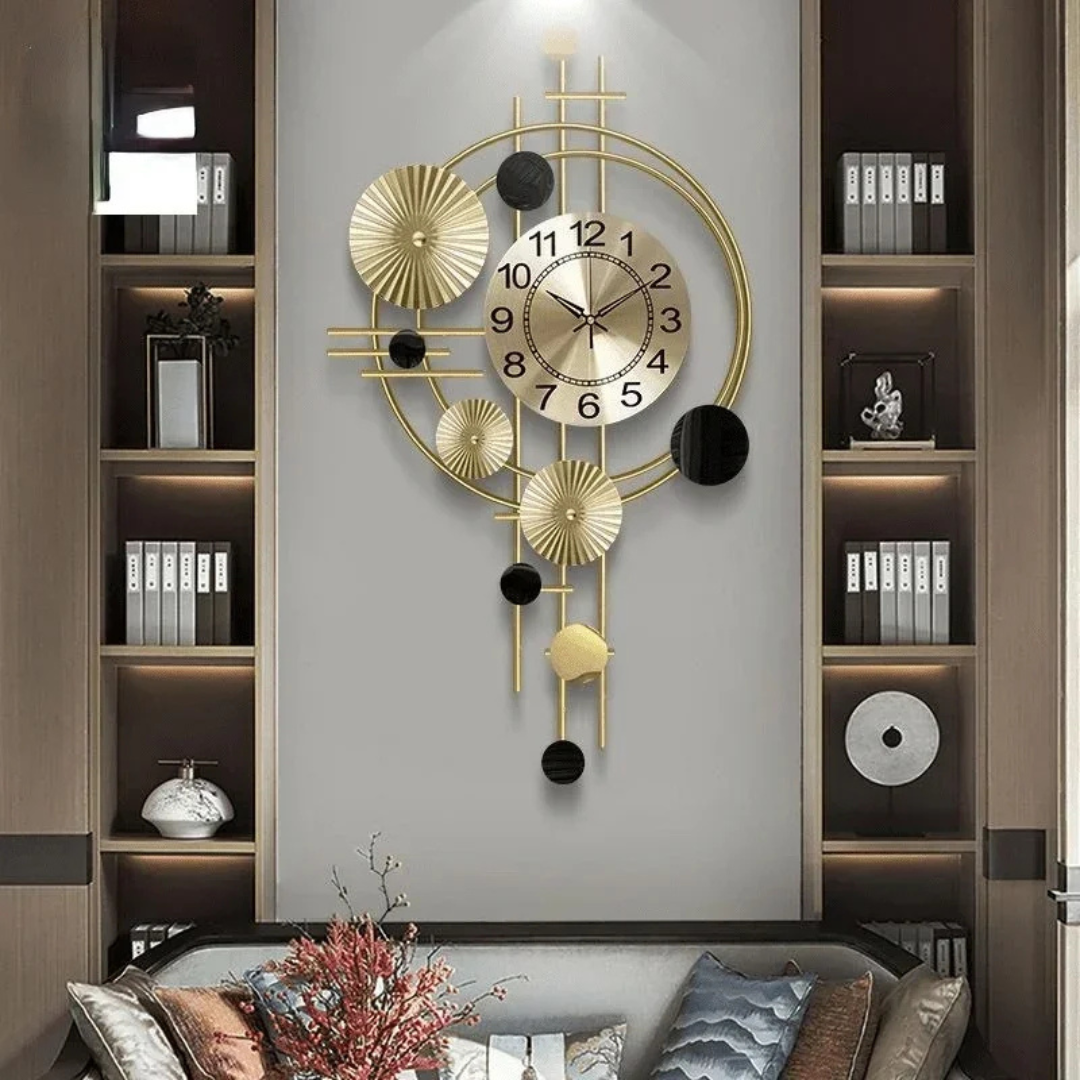 Avelena | Vornix | Große Moderne Wanduhr – Elegantes Metall Design für Wohnzimmer oder Büro