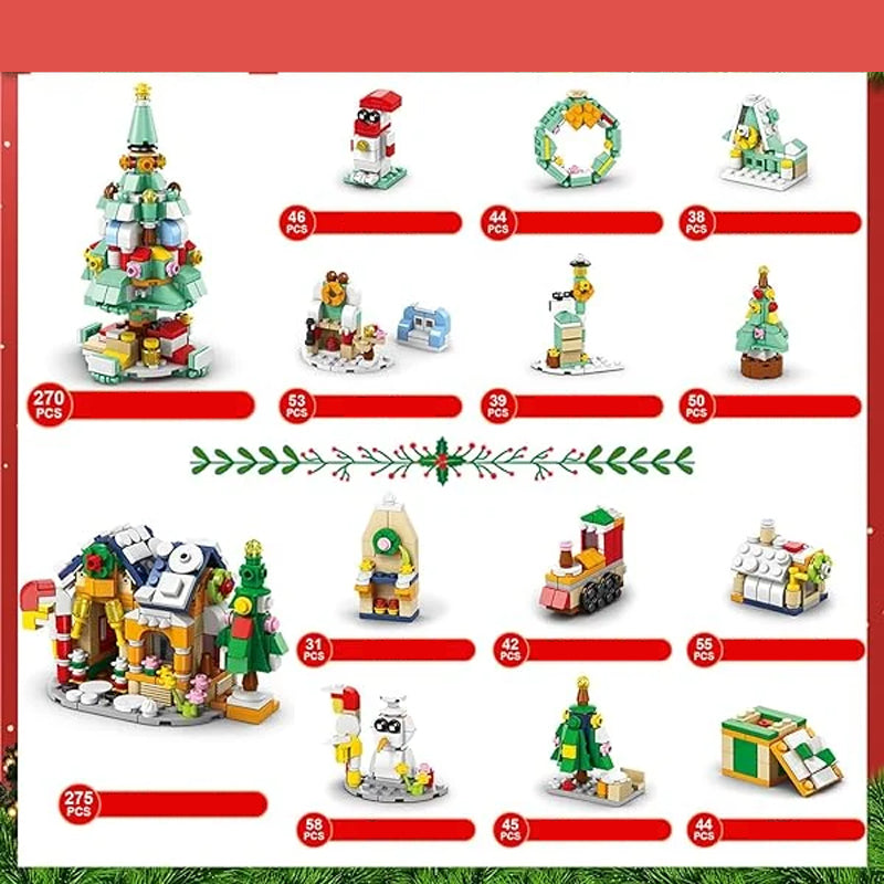 Avelena | Weihnachts-Adventskalender-Überraschungsbaustein-Set