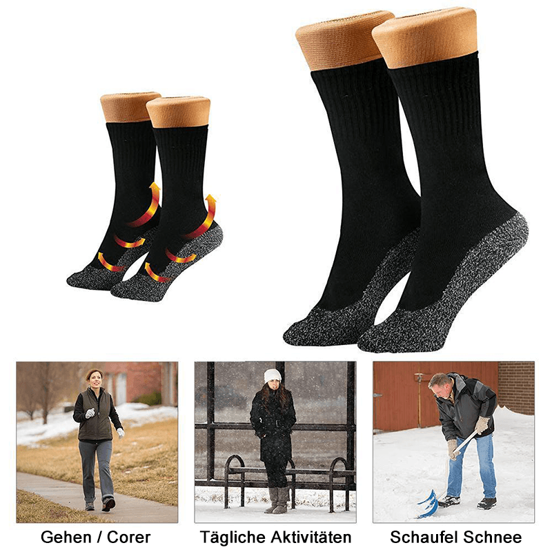 Avelena | Warme Socken 35 Grad konstante Temperatur Socken,Drei Paar schwarze Socken