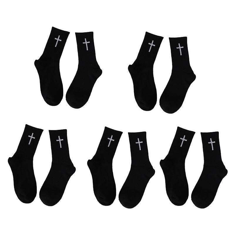 Avelena | Schwarze und weiße Kreuzsocken