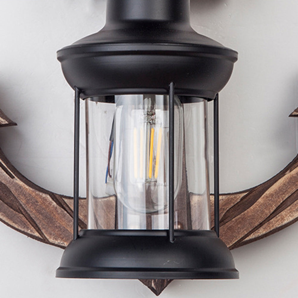 Avelena | Vintage Anker LED Wandleuchte - Industrie Metall & Holz für Esszimmer/Wohnzimmer
