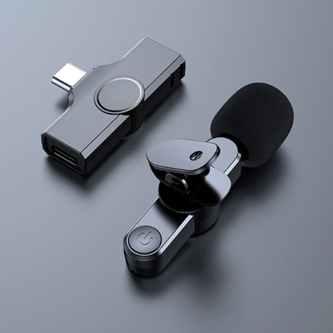 Avelena | Kabelloses Mini-Mikrofon für Smartphone – Lavalier-Mikrofon mit Rauschunterdrückung & 10h Akku