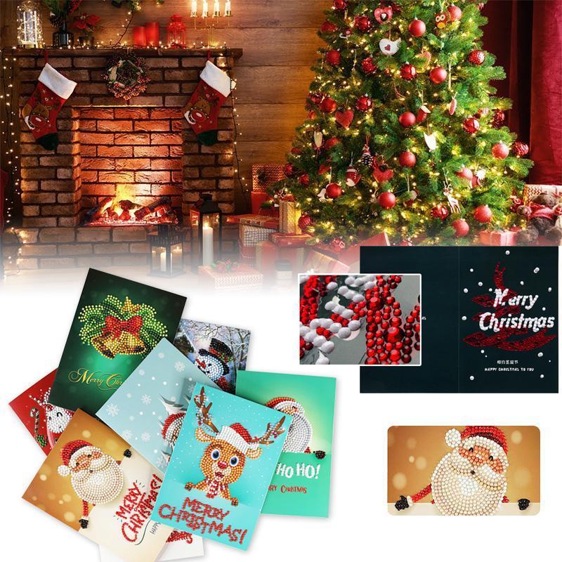 Avelena | Weihnachtskarte mit künstlicher Diamant(ein Set von 8 Modellen)