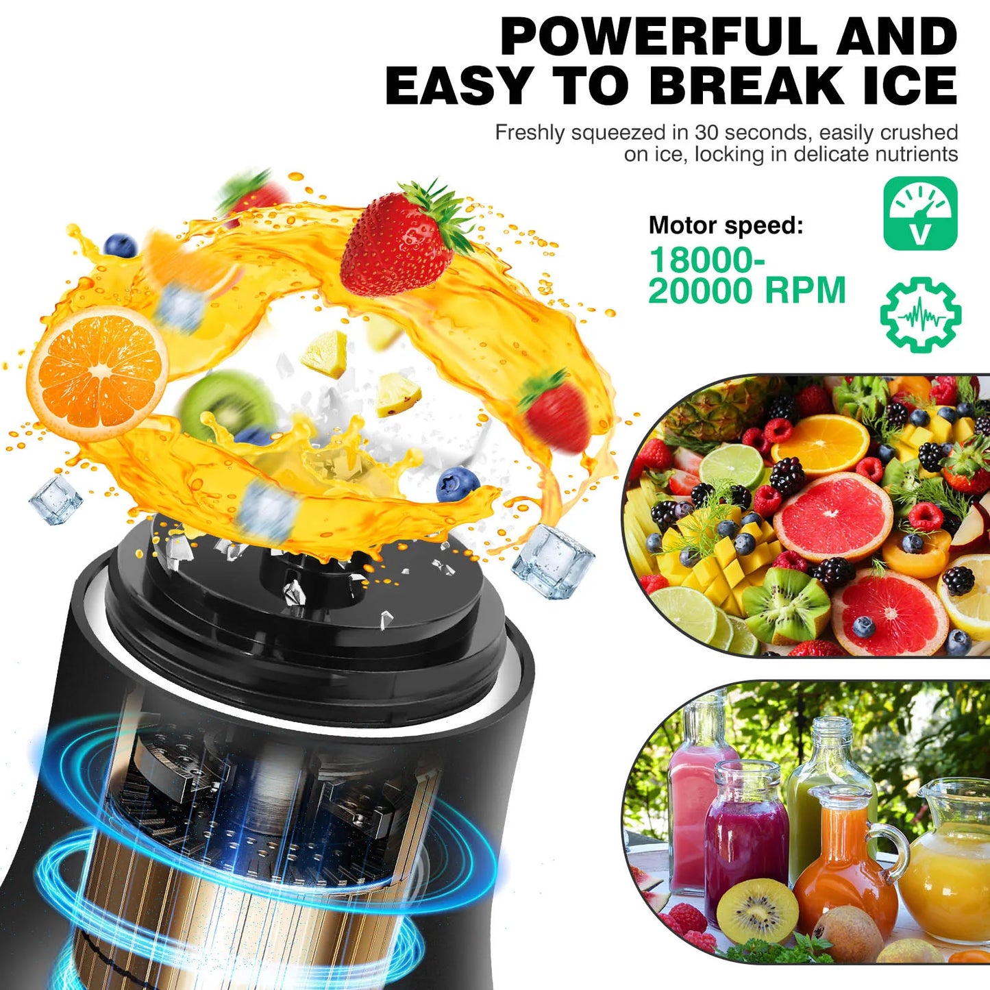 Avelena | 2 in 1 Tragbarer Mixer Elektrischer Entsafter und Smoothie-Mixer Mini Mixer