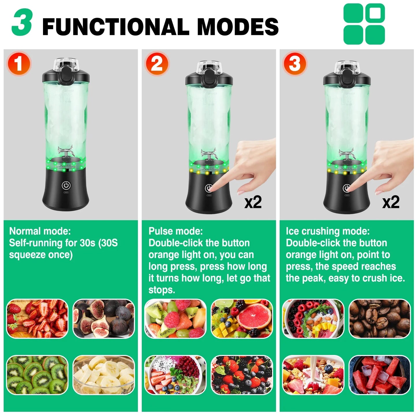 Avelena | 2 in 1 Tragbarer Mixer Elektrischer Entsafter und Smoothie-Mixer Mini Mixer