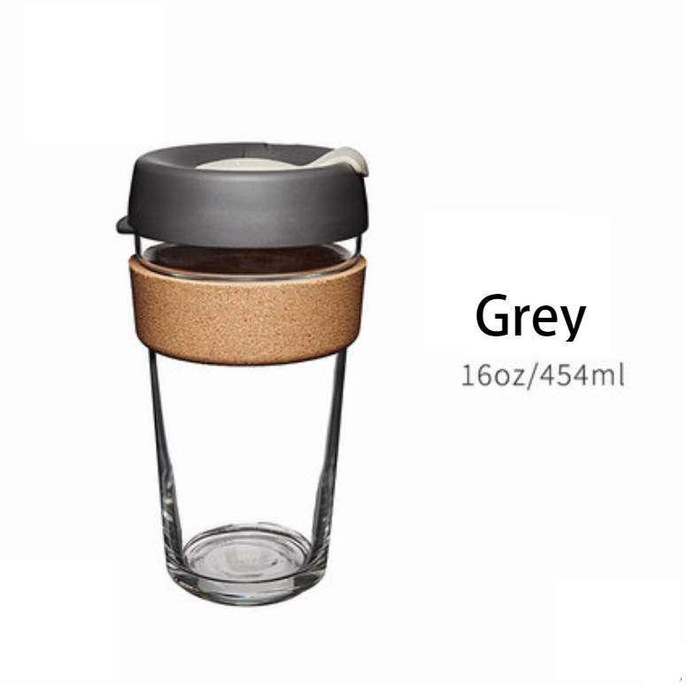 Avelena | Wiederverwendbarer & Tragbarer Glas-Kaffeebecher mit Deckel & Sleeve, Für Zuhause, Reisen & Mehr