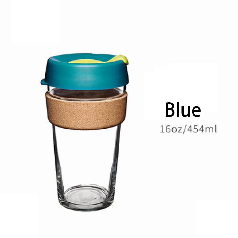 Avelena | Wiederverwendbarer & Tragbarer Glas-Kaffeebecher mit Deckel & Sleeve, Für Zuhause, Reisen & Mehr