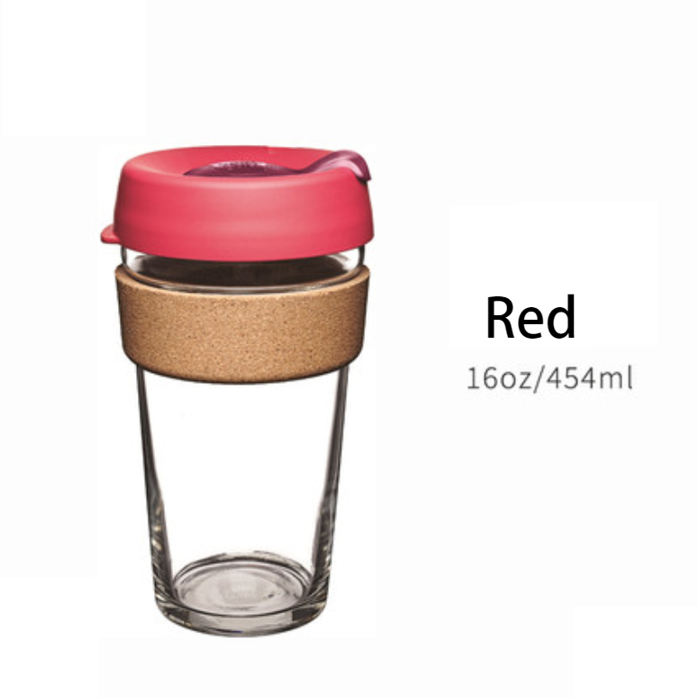Avelena | Wiederverwendbarer & Tragbarer Glas-Kaffeebecher mit Deckel & Sleeve, Für Zuhause, Reisen & Mehr