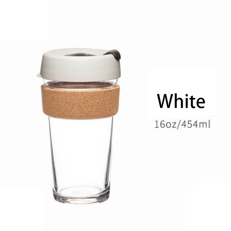 Avelena | Wiederverwendbarer & Tragbarer Glas-Kaffeebecher mit Deckel & Sleeve, Für Zuhause, Reisen & Mehr