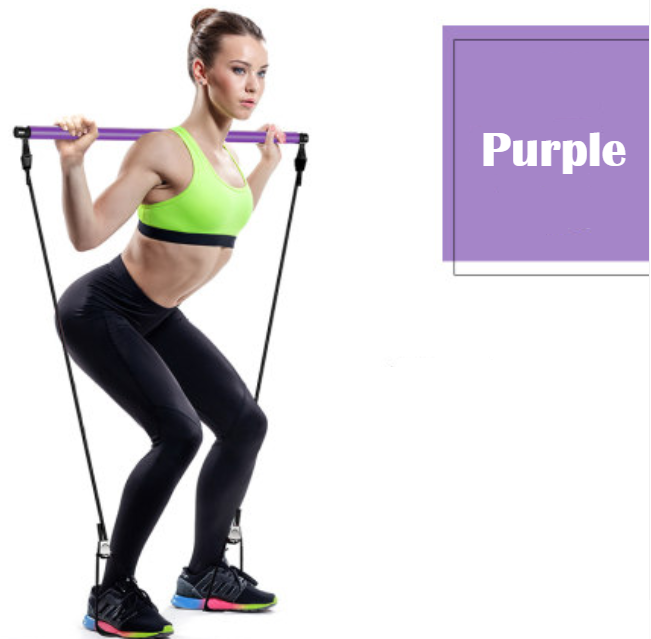 Avelena | 8-in-1 tragbares Pilates-Bar-Set mit Widerstandsband, Fußschlaufe, ideal für das Ganzkörper-Workout zu Hause, im Fitnessstudio, Gewichtheben