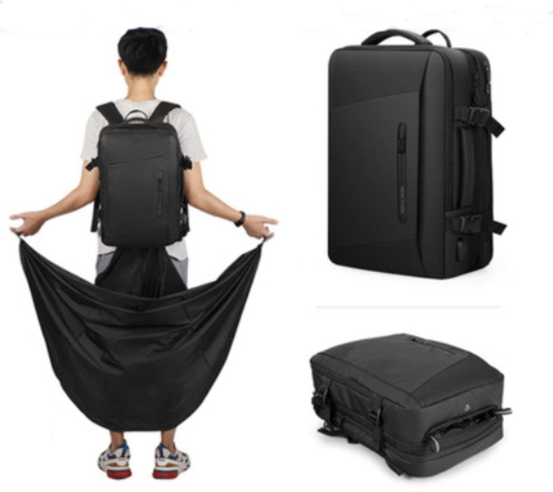 Avelena | Wasserdichter Rucksack mit mehreren Fächern, unabhängiger digitaler Schicht, erweiterbar, 180¬∞Öffnung und integrierter Regenmantel, für Reisen, Camping und mehr