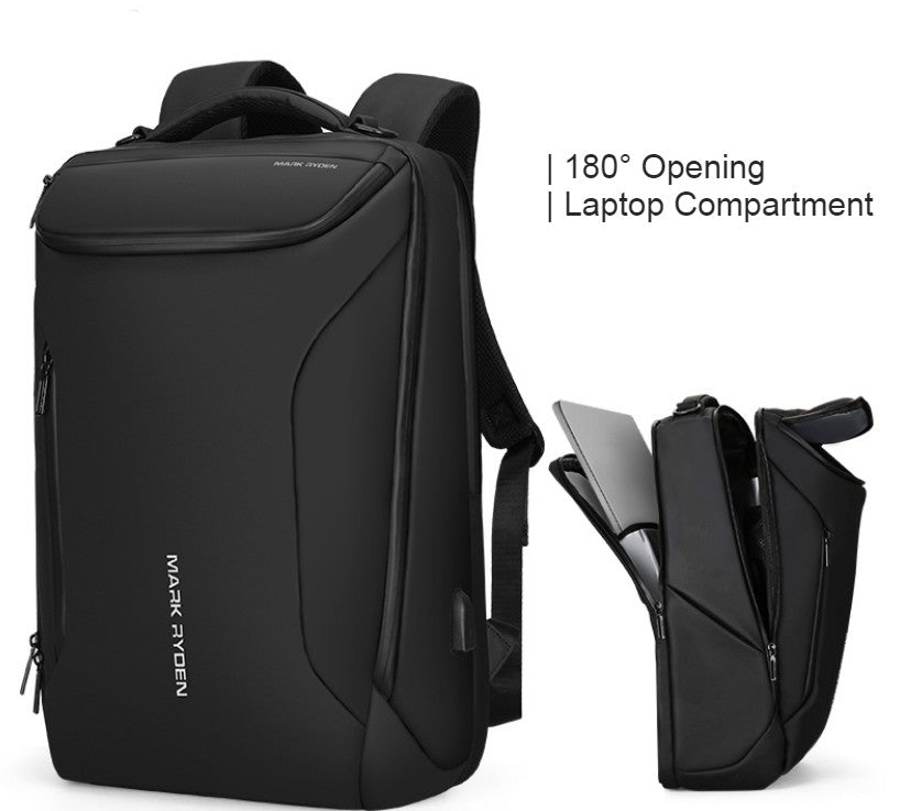 Avelena | Multifunktionaler 33L Rucksack mit großem Fassungsvermögen, mit stromlinienförmiger Form, wasserdichtem Design, 12 Arten von Stauraum, 180° Öffnung, separatem Laptopfach, USB-Ladeport