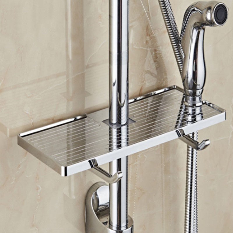 Avelena | Verstellbarer Badezimmer Shampoo Lotion Tray Halter Organizer Regale, bohrfrei, einfach zu installieren, starke Tragfähigkeit, für Badezimmeraufbewahrung