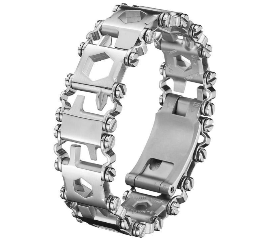 Avelena | 29-in-1 multifunktionales Edelstahl-Uhrband/-armband, mit 29 versteckten praktischen Werkzeugen, für Segeln, Reisen, Camping und Wandern
