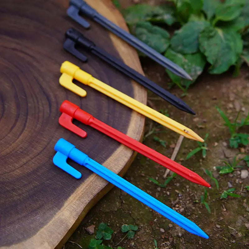 Avelena | Kunststoff Zeltspieße mit Haken – Camping Erdnägel für Planen und Tarp